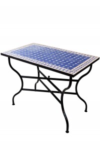 Marokkanischer Mosaiktisch Marrakesch Blau Beige 100x60cm...