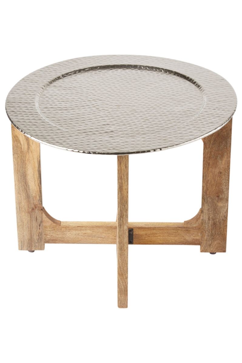 Orientalischer Couchtisch Cadiz Natur Silber 60cm | Holz &am