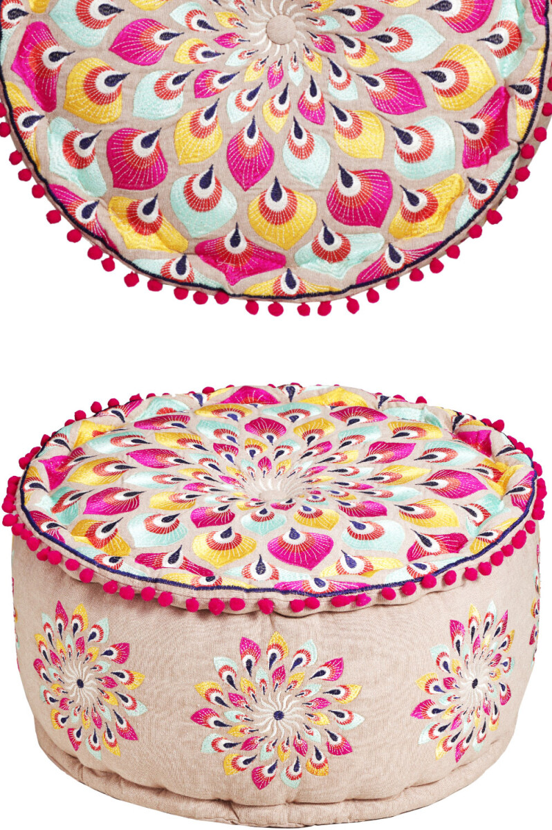 Orientalische Pouf Hocker Bodenkissen Deko Azet -1-