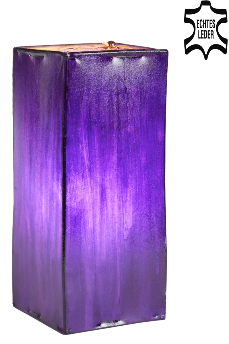 Leder Nachttischlampe Tischlampe Lampe Janka lila