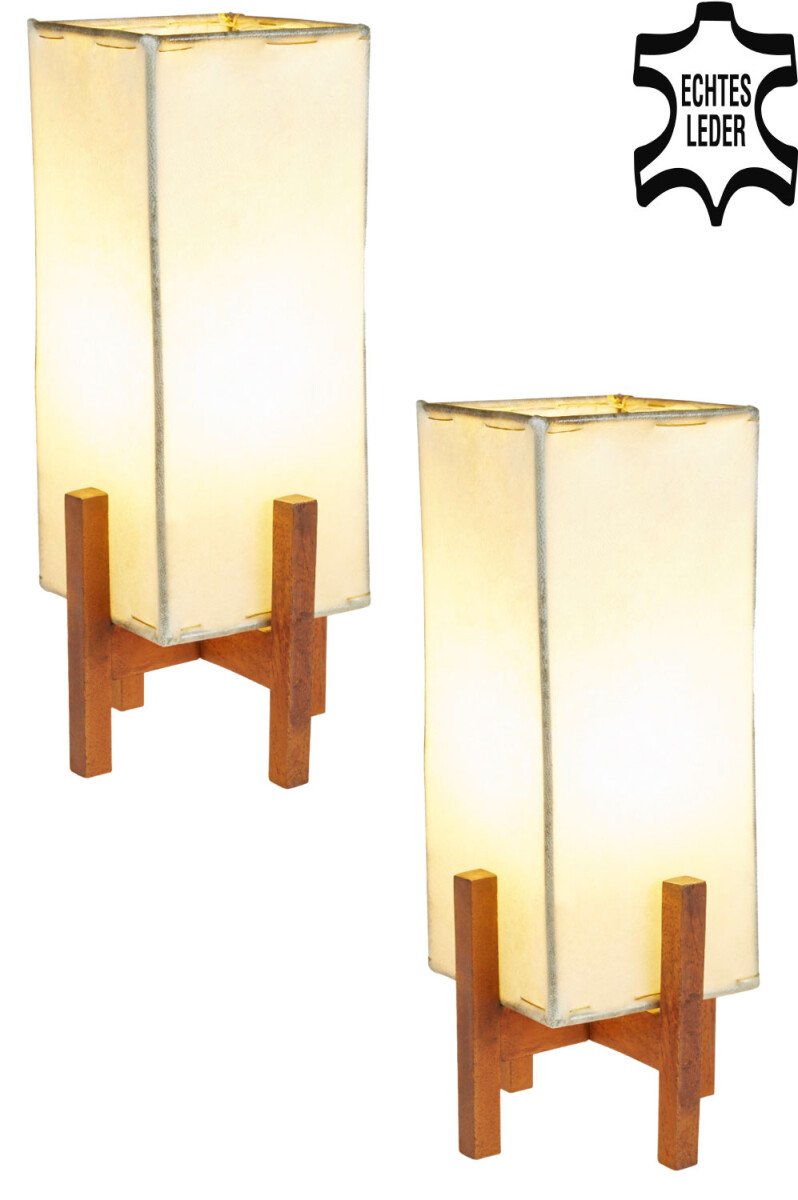 2er SET Janka Natur mit dunkelbraunem Gestell