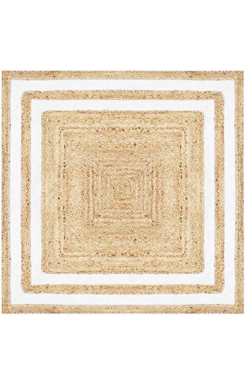 Jute Wohnzimmer Teppich Chloe 120 x 120c box