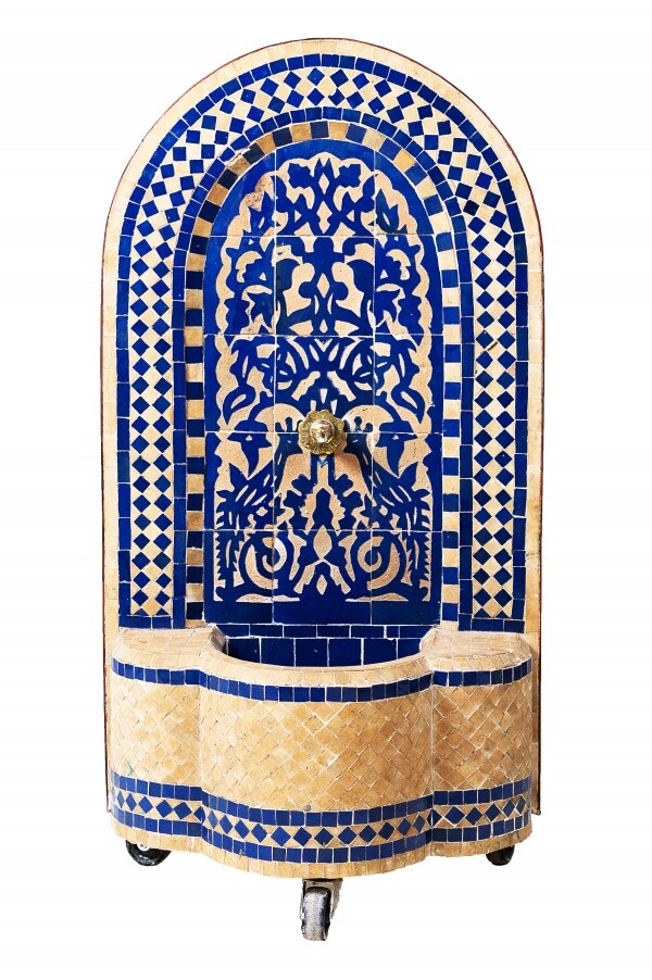 Marokkanischer Mosaik Gartenbrunnen 85cm | Boho Zimmerbrunne