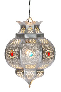 Hängeleuchte Amadou Silber 35cm | Orientalische...
