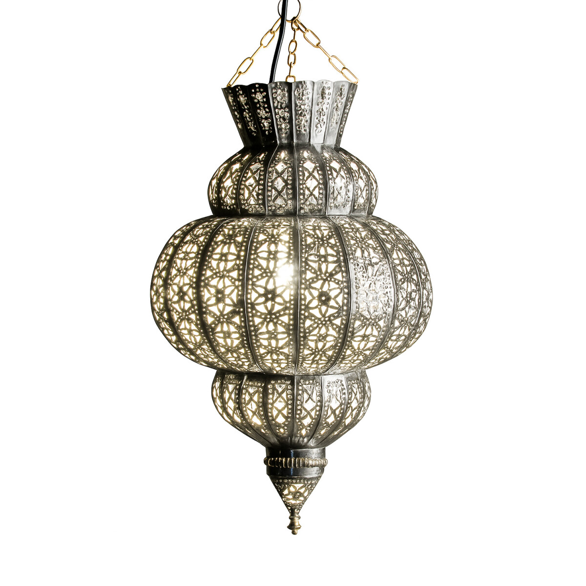 Orientalische Pendelleuchte Harem Silber 45cm | Lampe f&uuml