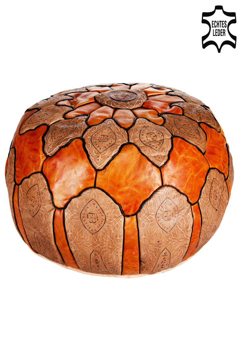 Orientalischer Pouf Leder Hakam - 60cm box