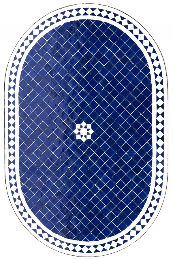 Marokkanische Mosaikplatte Bilbao Blau / box