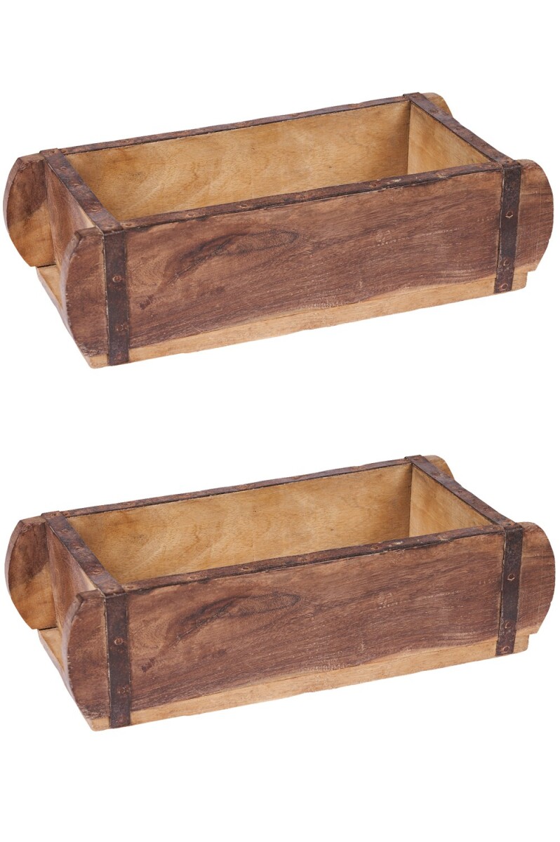 2er Set Vintage Holzkiste Holztablett au box