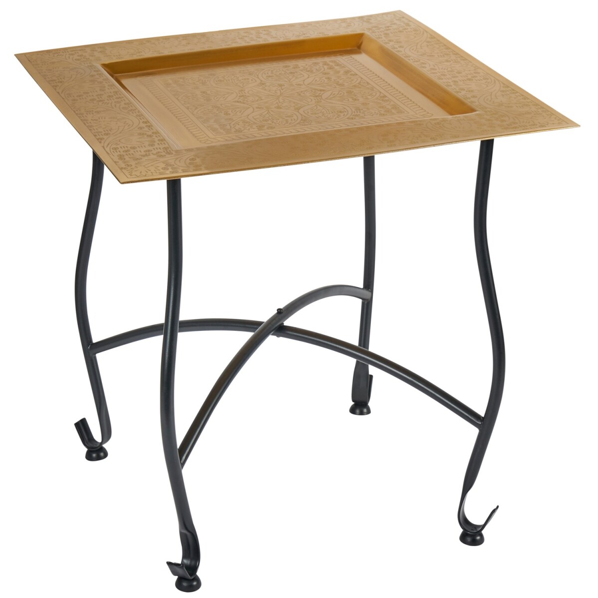 Beistelltisch Garten Klapptisch Metall Sule Eckig Gold