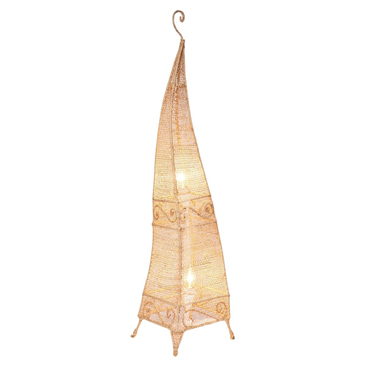 Boho Lampe Stehlampe aus Raffia Bast Ecr box