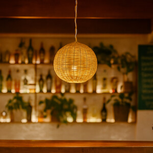 Pendellampe Willow Bast 28cm | Boho deko Deckenleuchte...