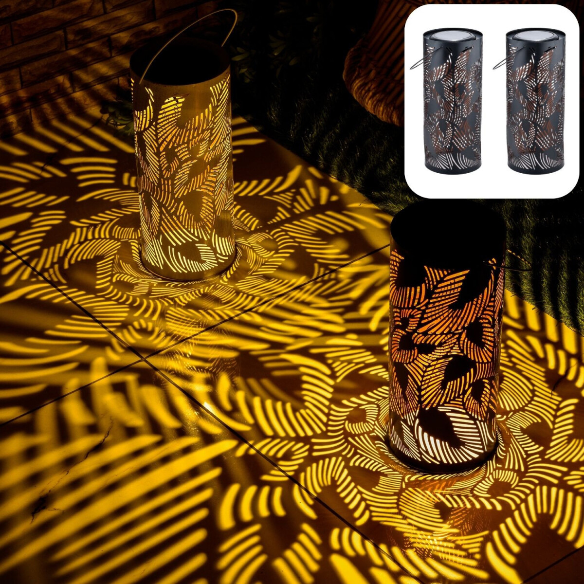 2er Set Moderne Solarlaterne Solar Later box