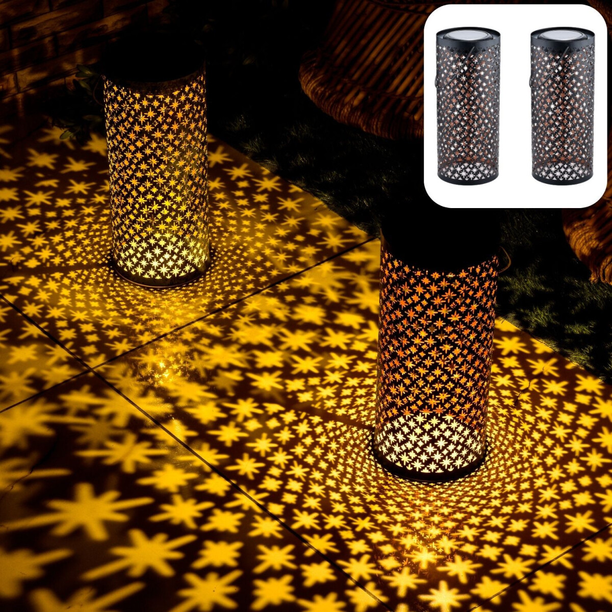 2er Set Orientalische Solarlaterne Solar box