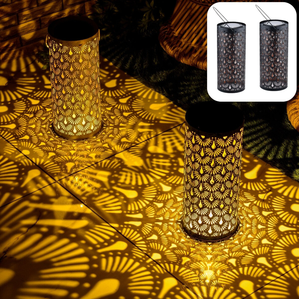 2er Set Orientalische Solarlaterne Solar box