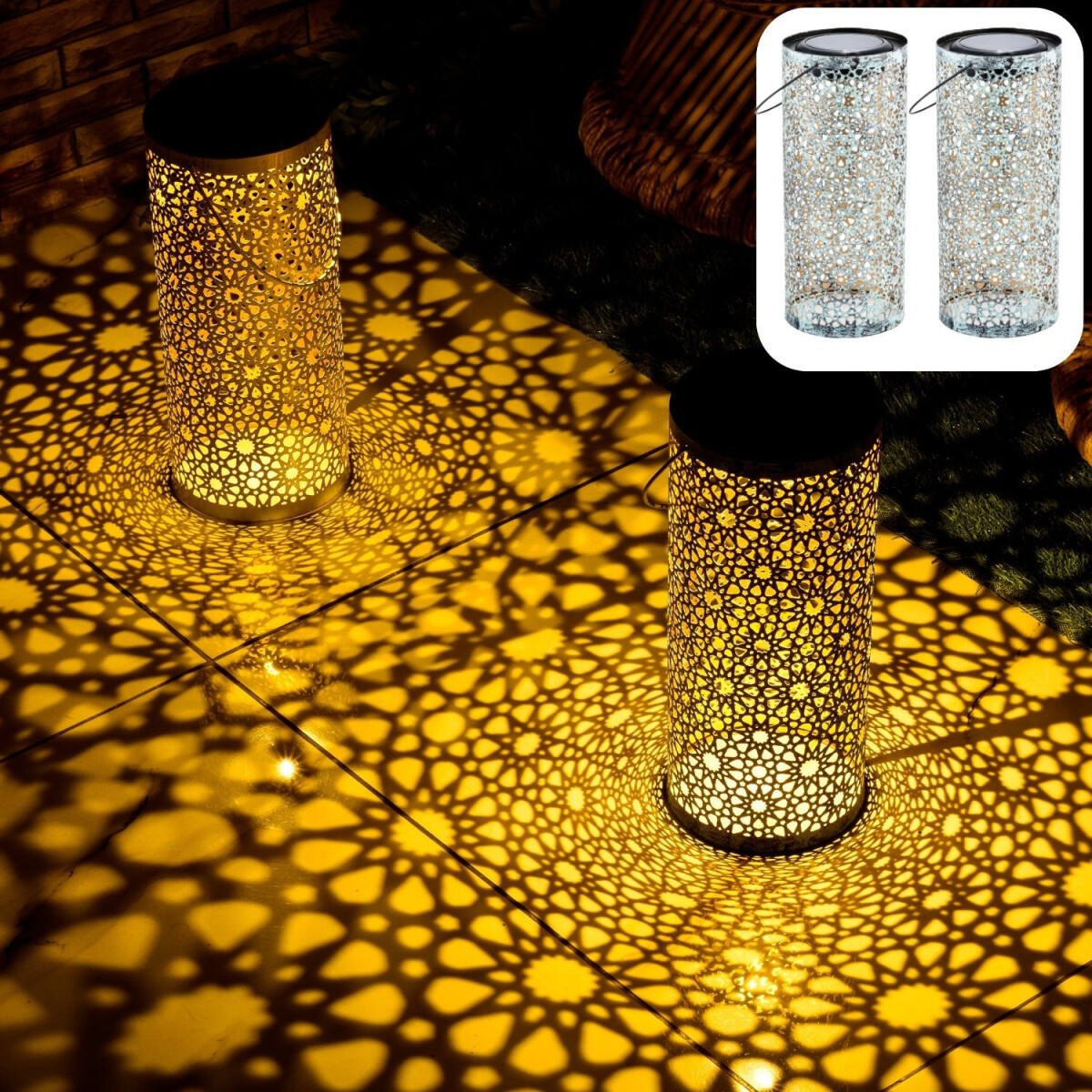 2er Set Orientalische Solarlaterne Solar box