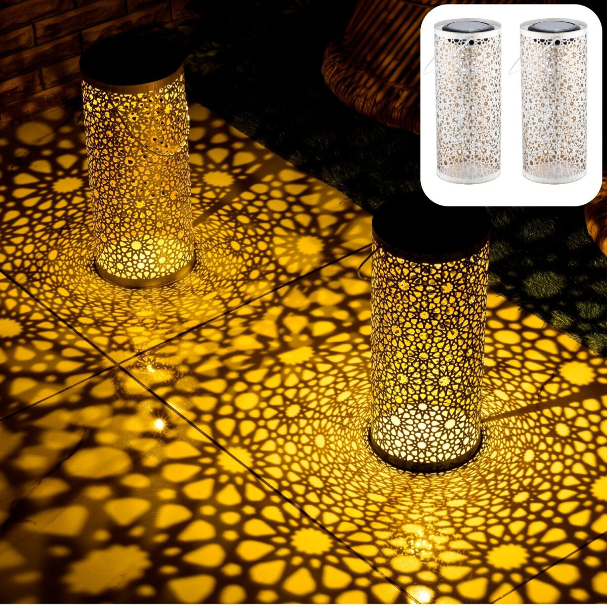 2er Set Orientalische Solarlaterne Solar box