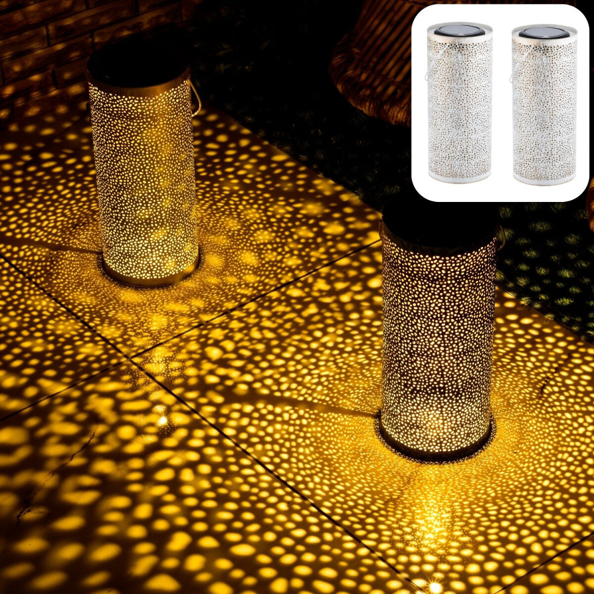 2er Set Skandinavische Solarlaterne Sola box