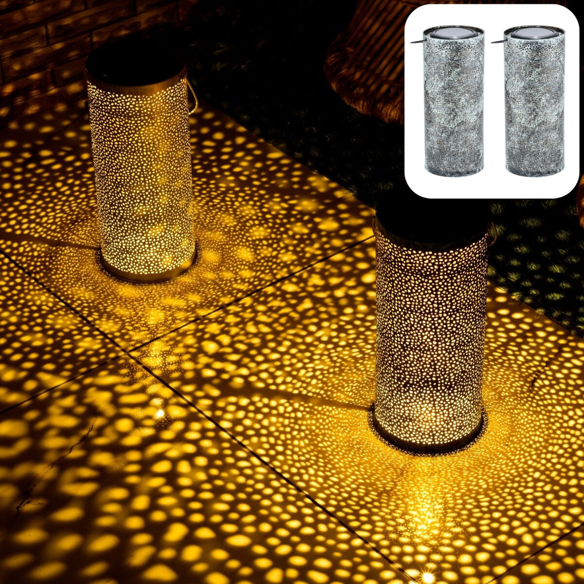 2er Set Skandinavische Solarlaterne Sola box