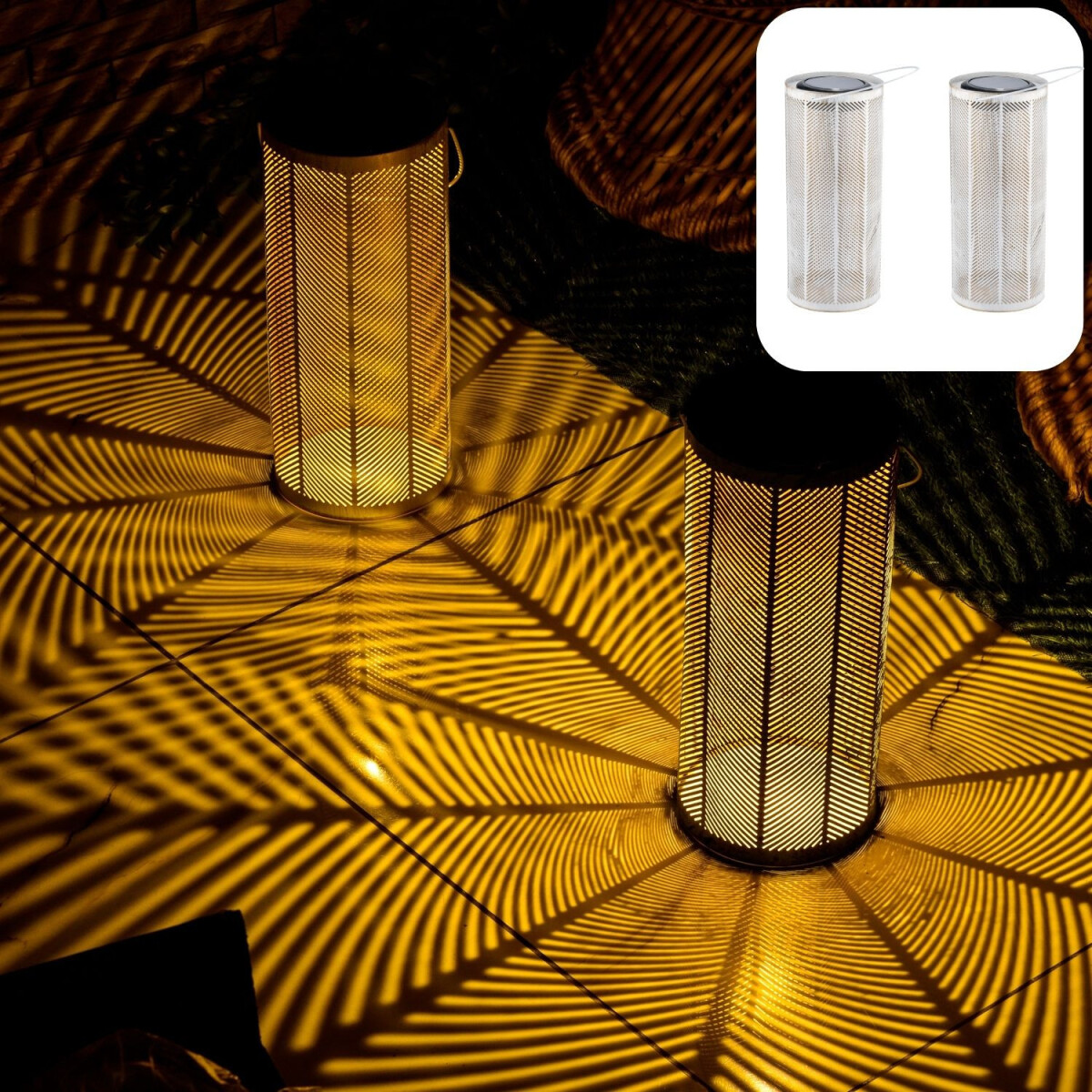 2er Set Moderne Solarlaterne Laterne Lam box