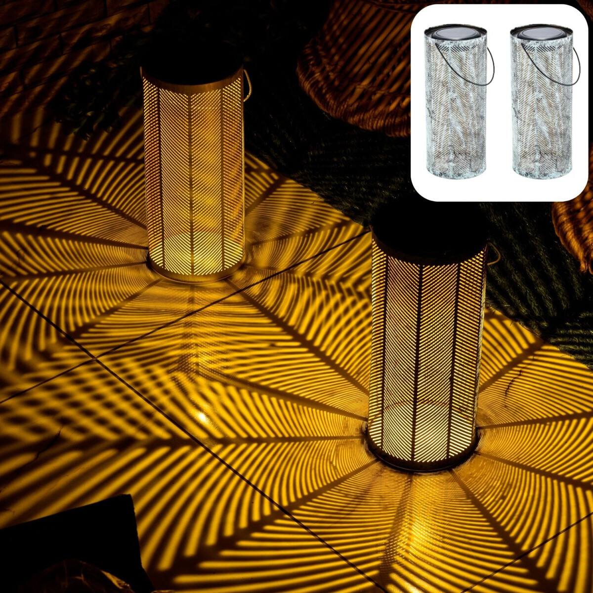 2er Set Skandinavische Solarlaterne Sola box