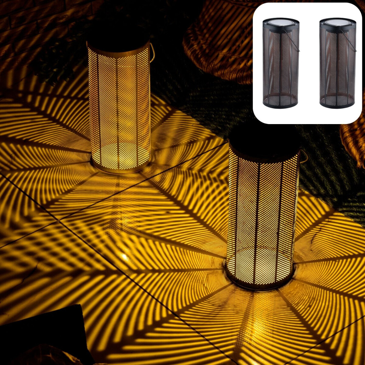 2er Set Skandinavische Solarlaterne Sola box