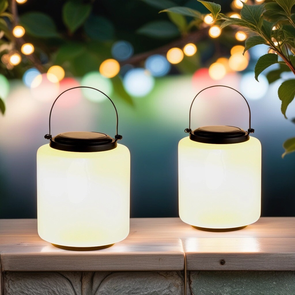 2er Set Moderne Glas Solarlaterne Latern box