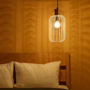 Retro Pendelleuchte Albo Weiß Kupfer 39cm |...