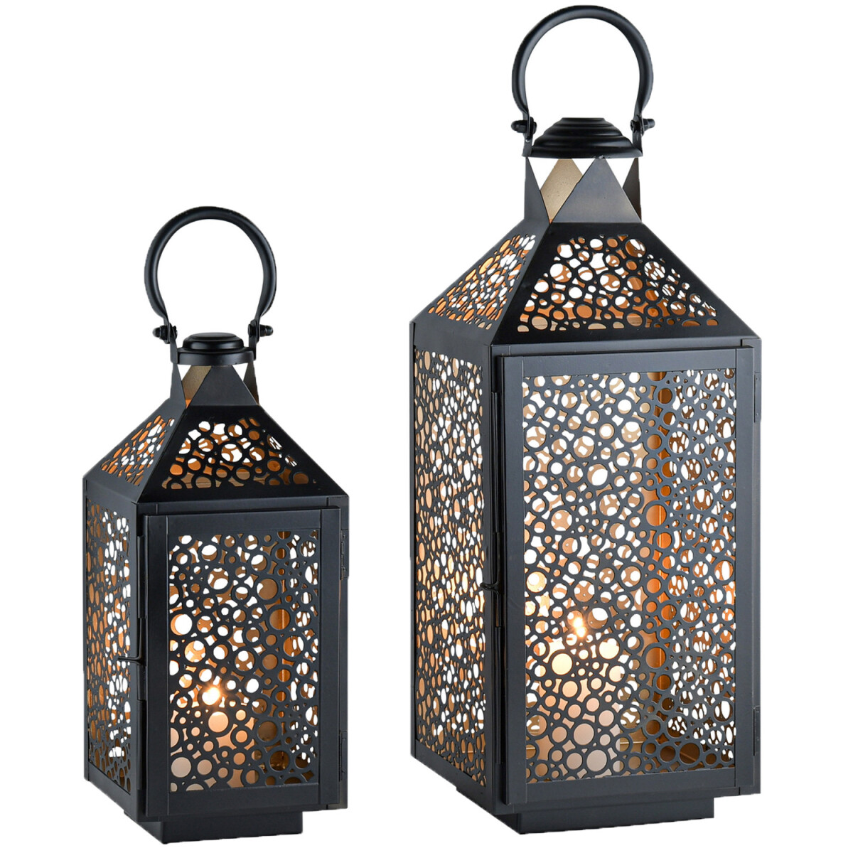 2er Set Skandinavische Deko Laterne Windlicht Kerzenhalter F