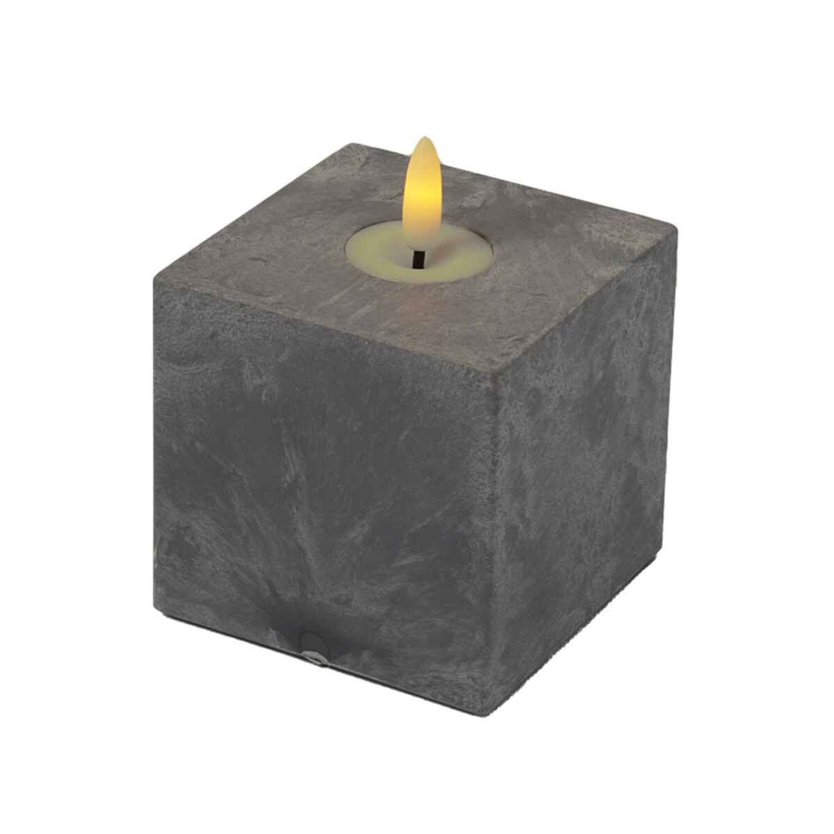 LED Kerze Zement Design Samod Eckig box