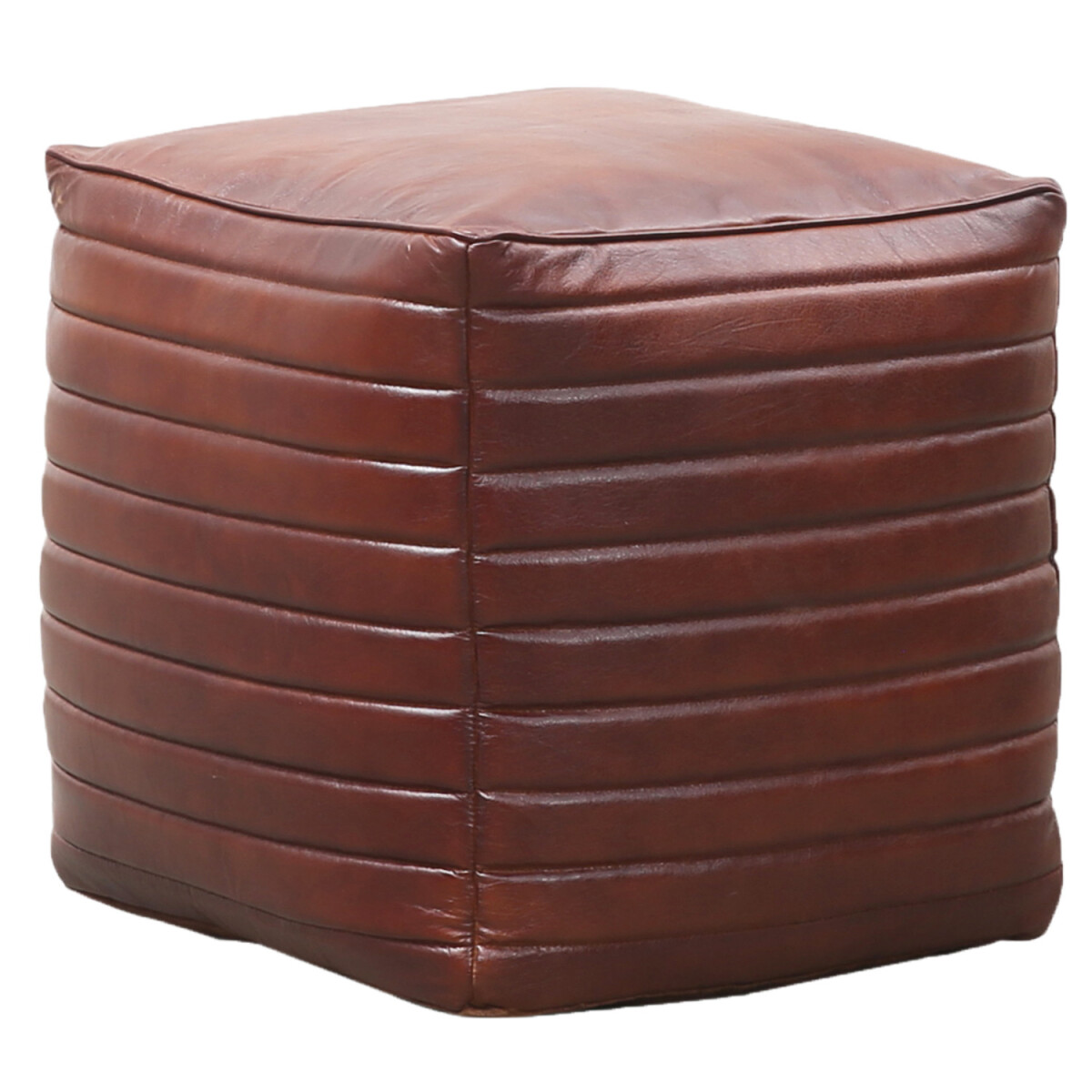Vintage Pouf Sitzkissen aus Leder Janeiro eckig