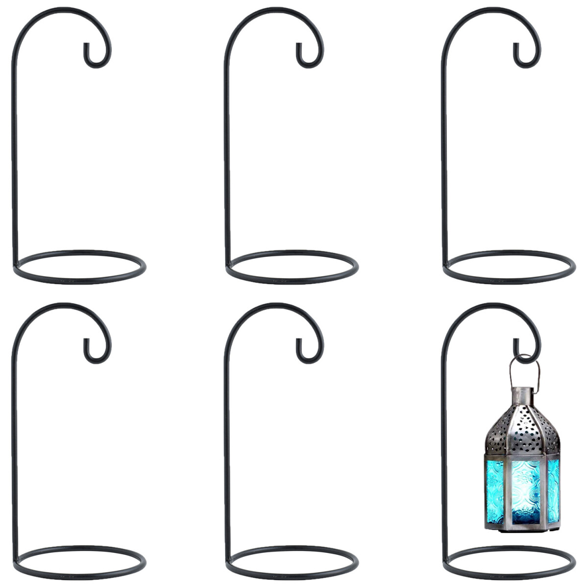 6er Set Laternenständer Laternenhalter Buno Schwarz gro