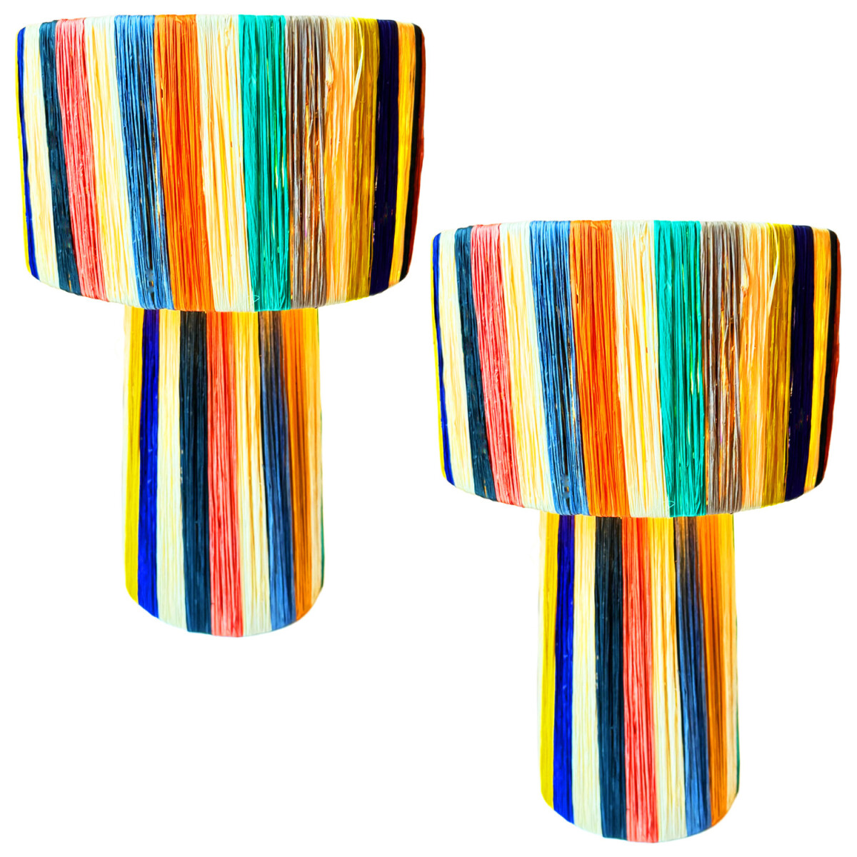 2er Set Boho Deko Tischlampe Nachttischlampe Morjana Bunt 42