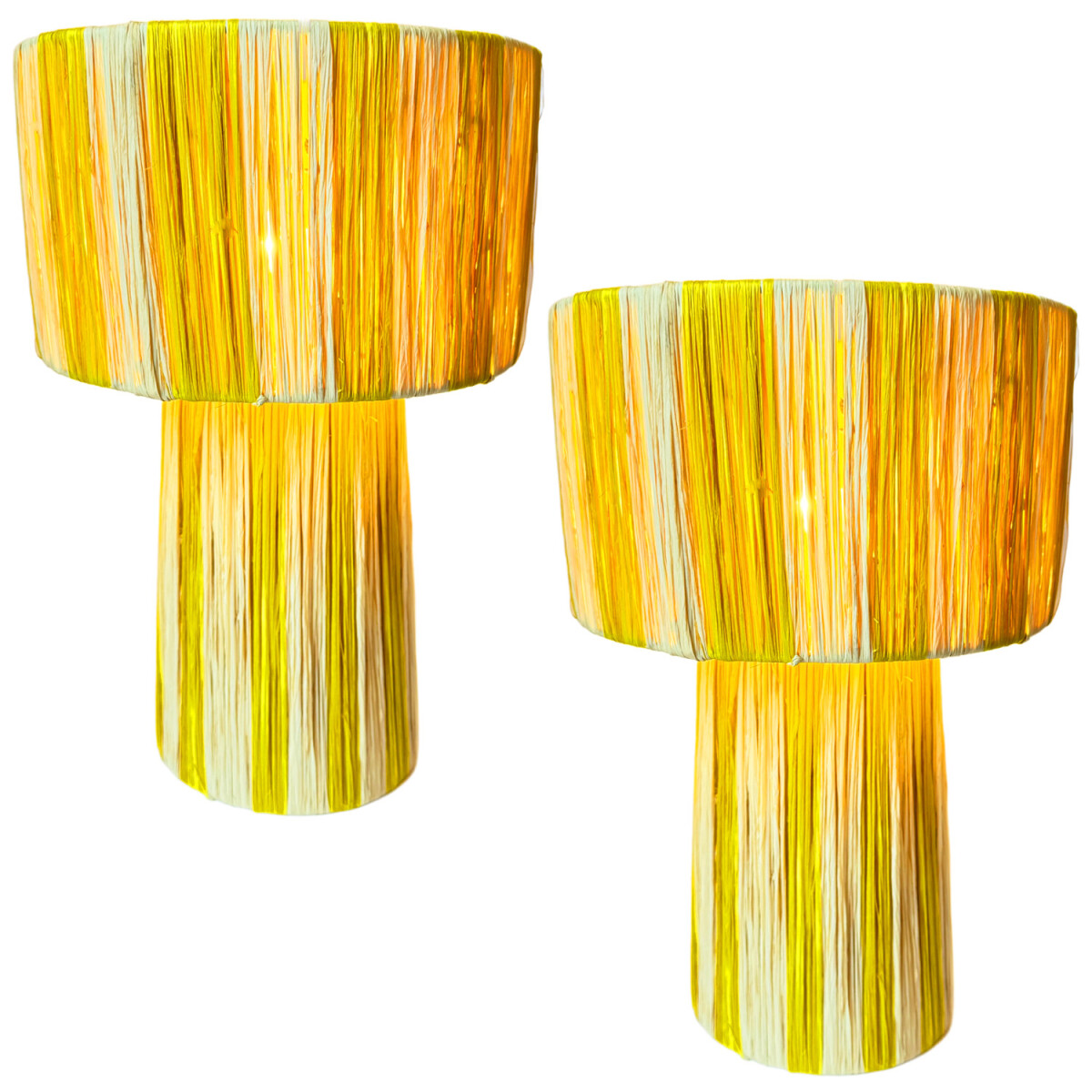 2er Set Boho Deko Tischlampe Nachttischlampe Morjana Beige G