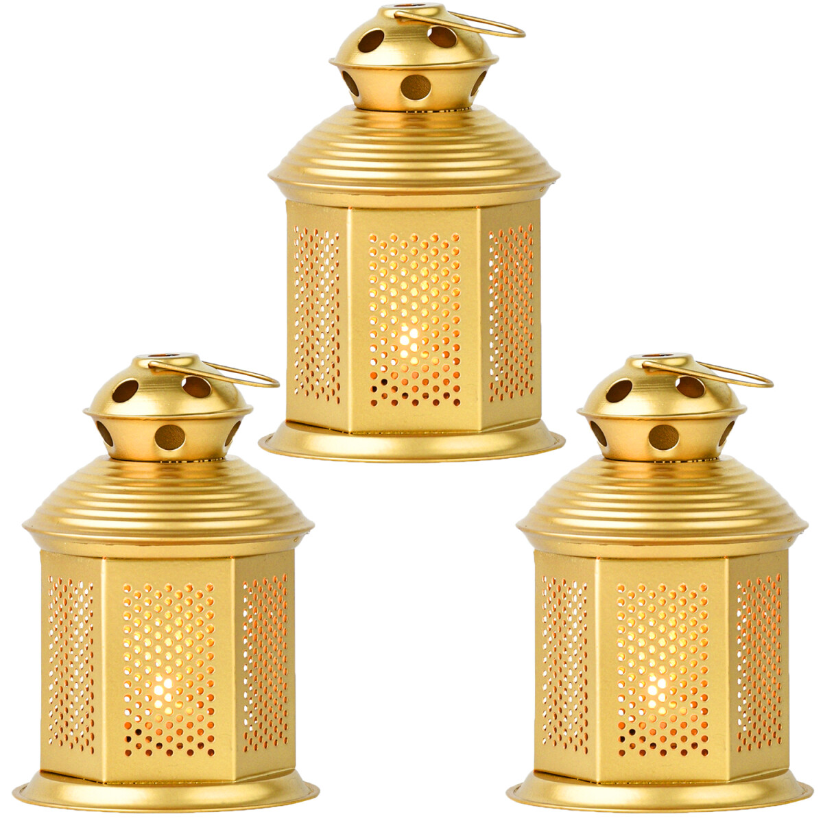 3er Set Retro Laterne Teelichthalter Ona box