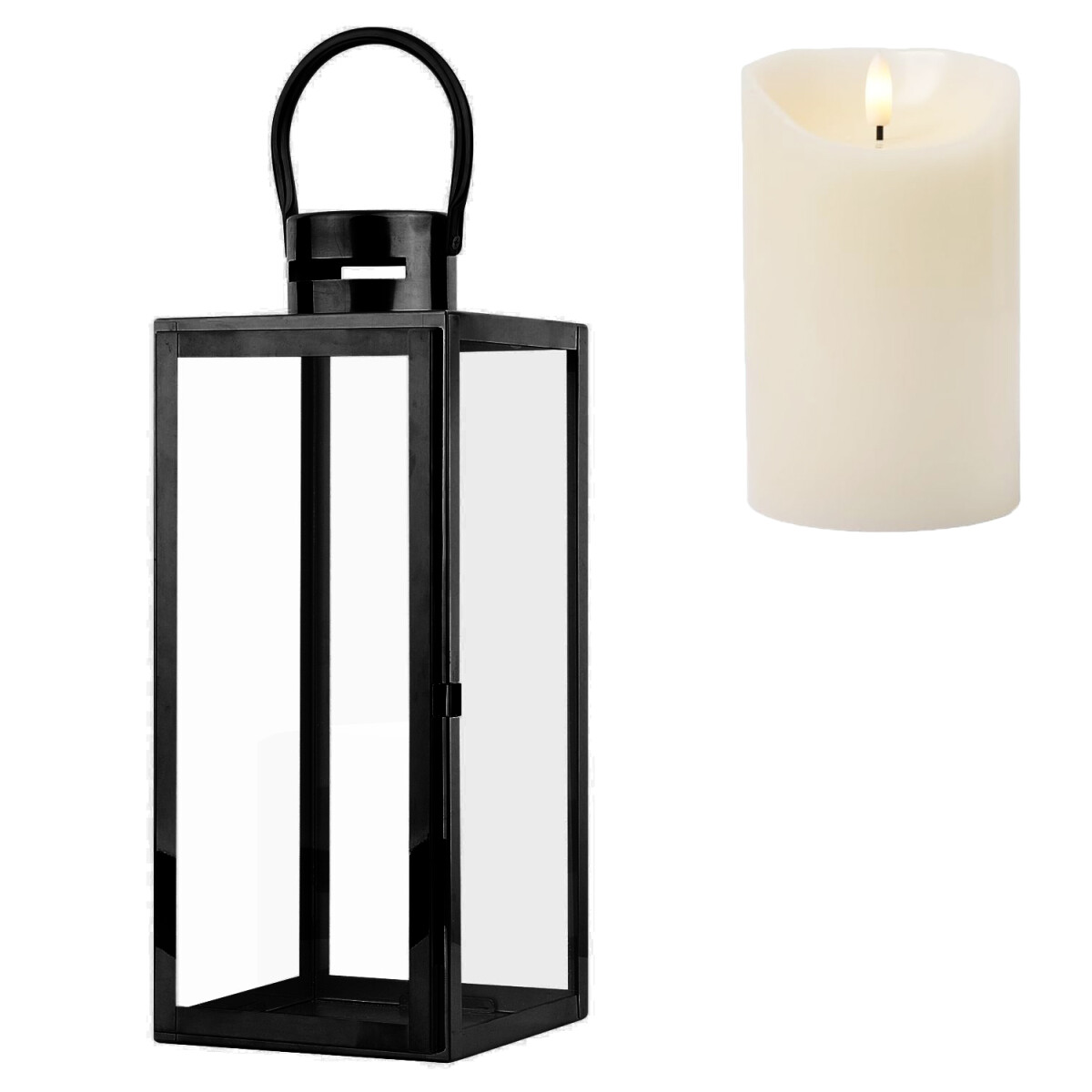 LED Laterne Gartenlaterne Jarda schwarz 39cm