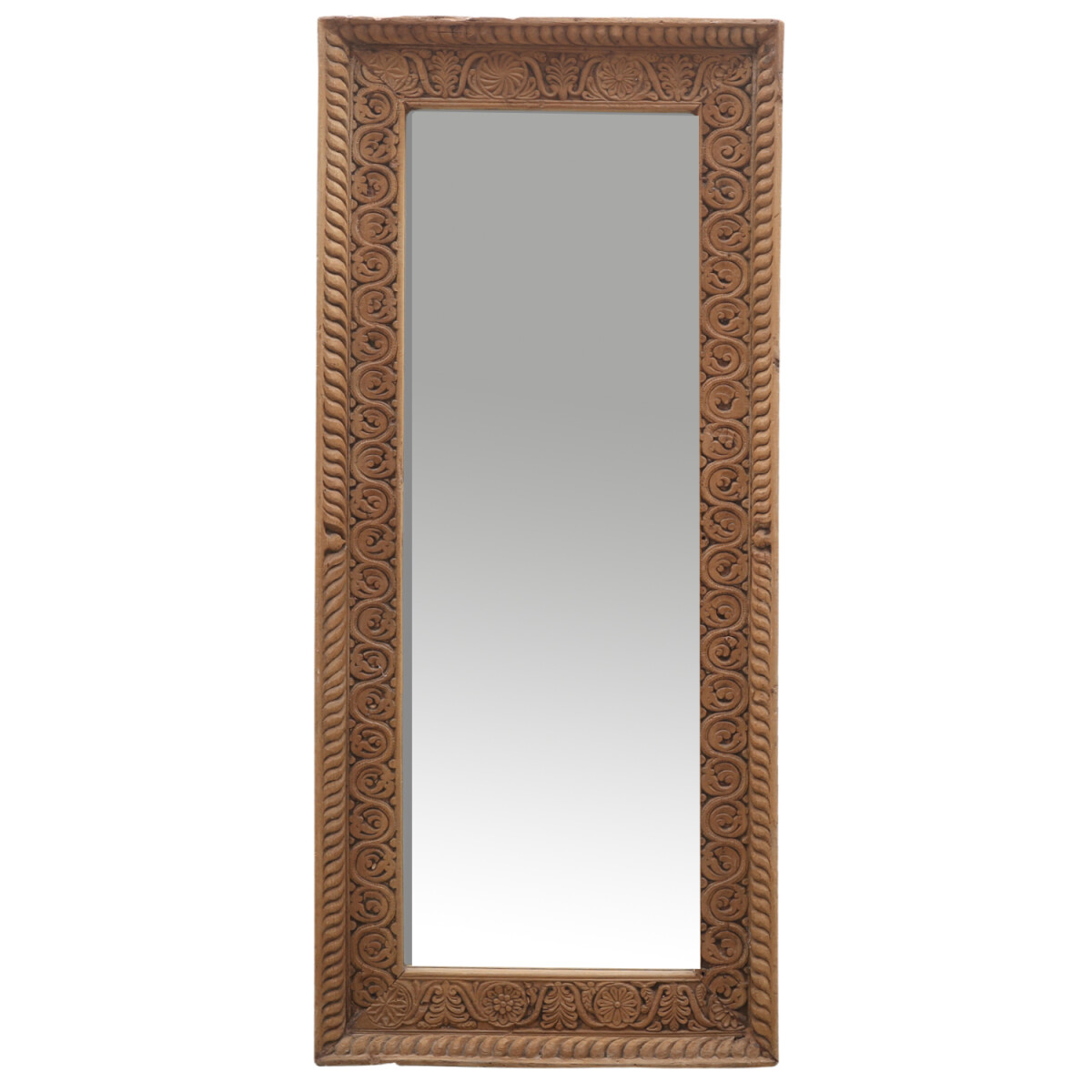 Standspiegel Aamina – Handgeschnitzter Spiegel aus Man