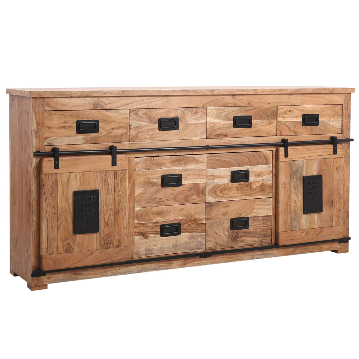 Sideboard ABCDE 200 cm Industrial Look mit Schiebetüren