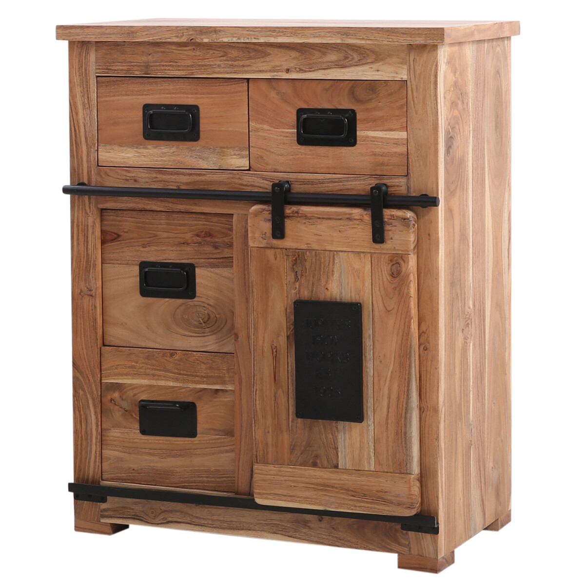 Kommode ABCDE 100 cm Industrial Design aus Akazienholz &