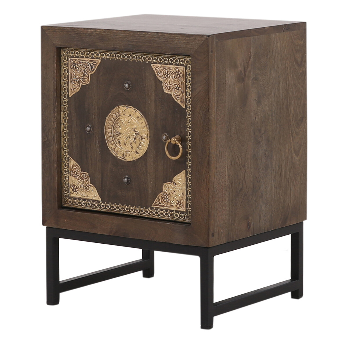 Nachttisch Adaja – Massivholz & Metall, 55 cm, Ori