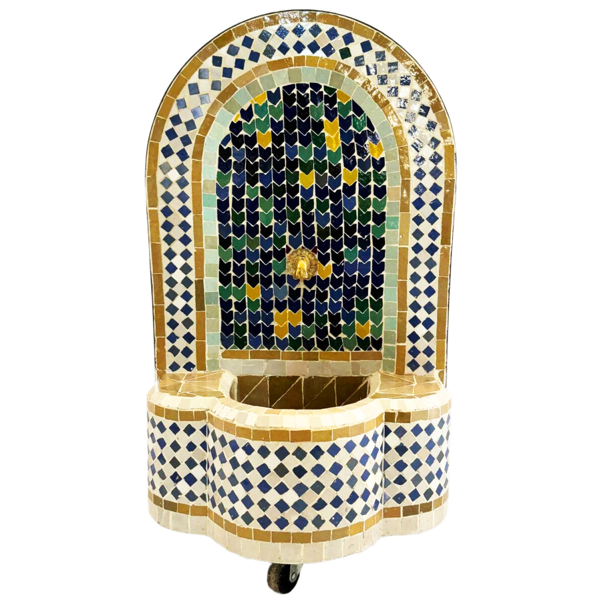 Marokkanischer Mosaik Gartenbrunnen 74cm | Boho Zimmerbrunne