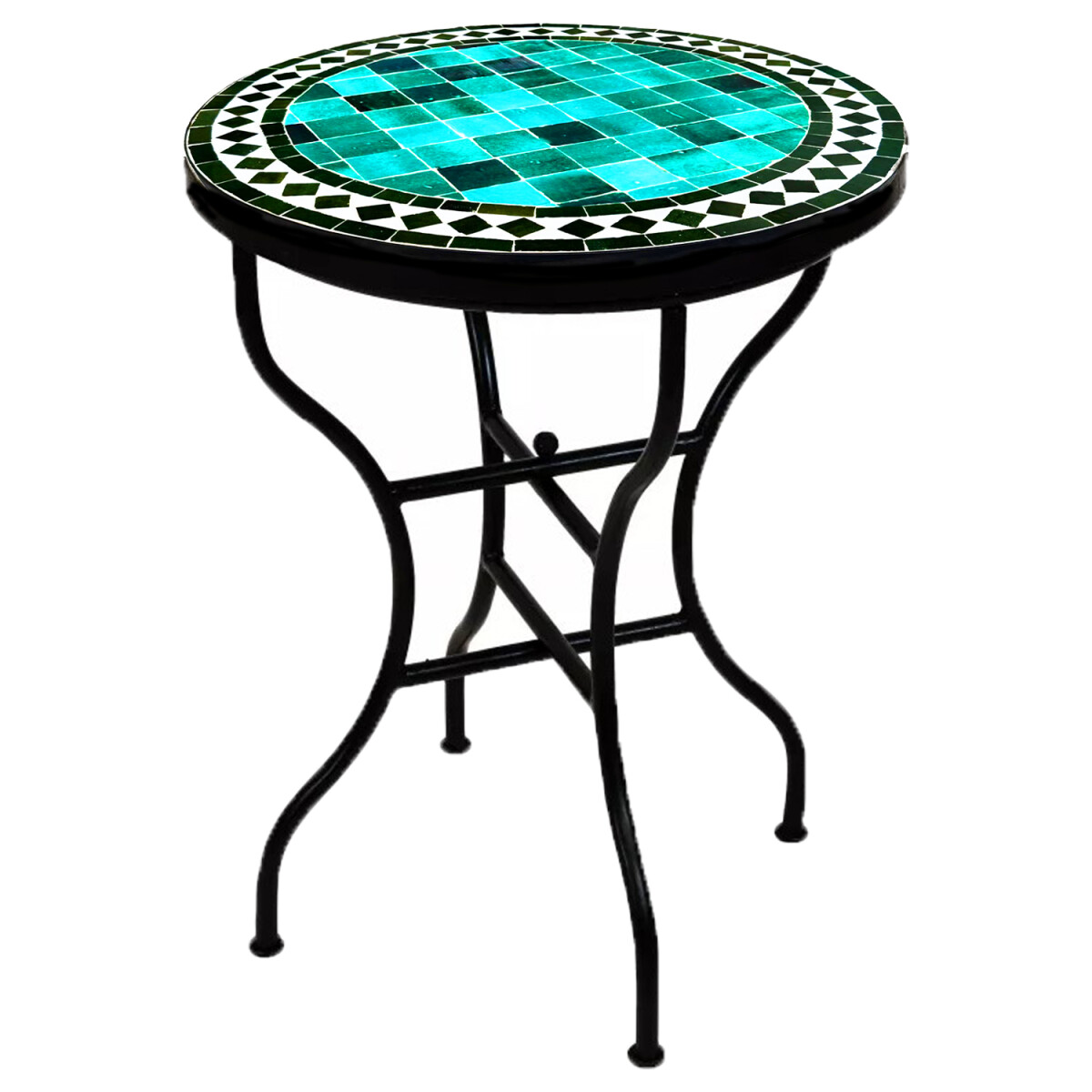 Marokkanischer Mosaiktisch Marrakesch Grün-Schwarz &Osl