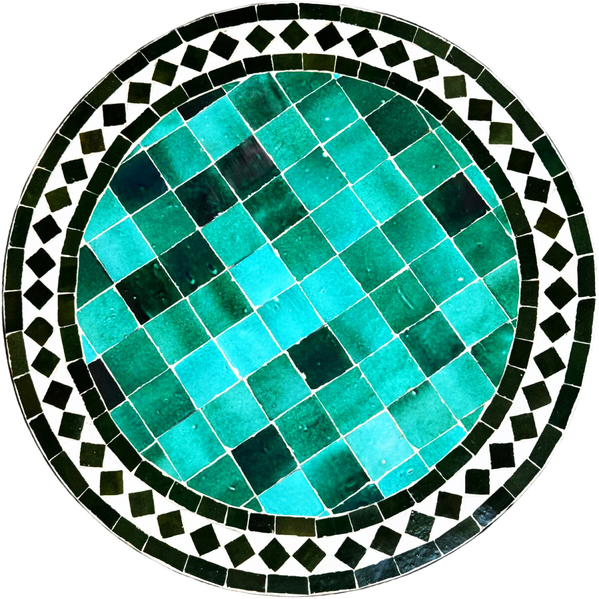 Mosaikplatte Marrakesch Grün Schwar box