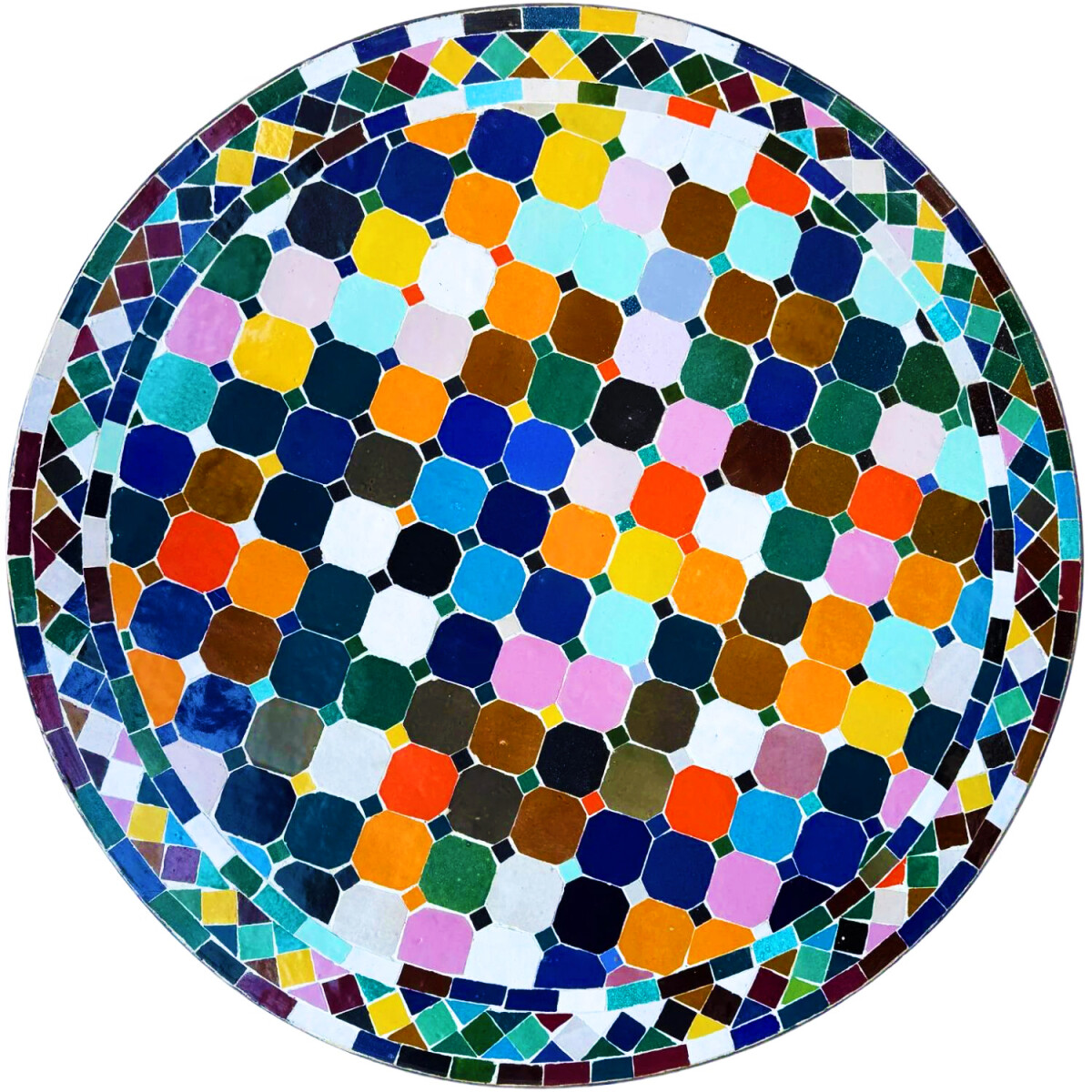 Mosaikplatte Marrakesch Bunt - Rund 80cm box