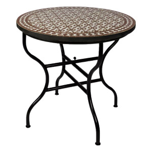 Marokkanischer Mosaiktisch Albaicin Beige Braun 100cm |...