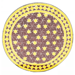 Marokkanischer Mosaiktisch Estrella Bordeaux Gelb 80cm |...