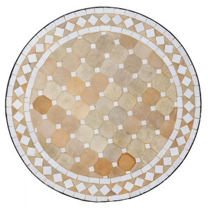 Marokkanischer Mosaiktisch Marrakesch Beige Weiss 80cm |...