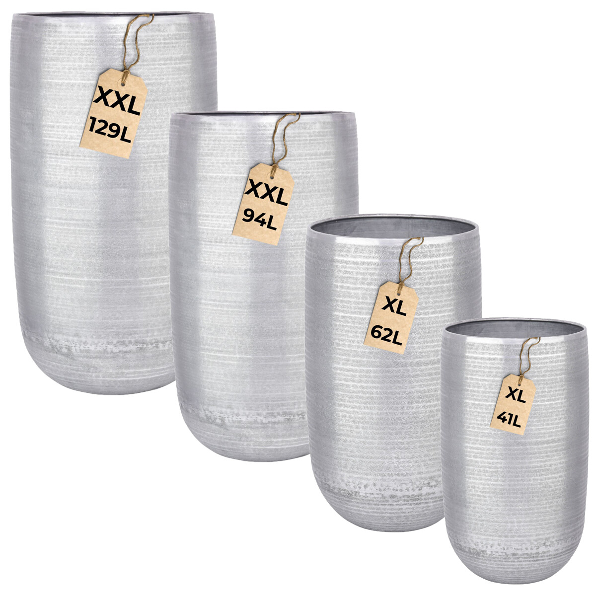 4er Set Blumentöpfe Camiel Silber - box