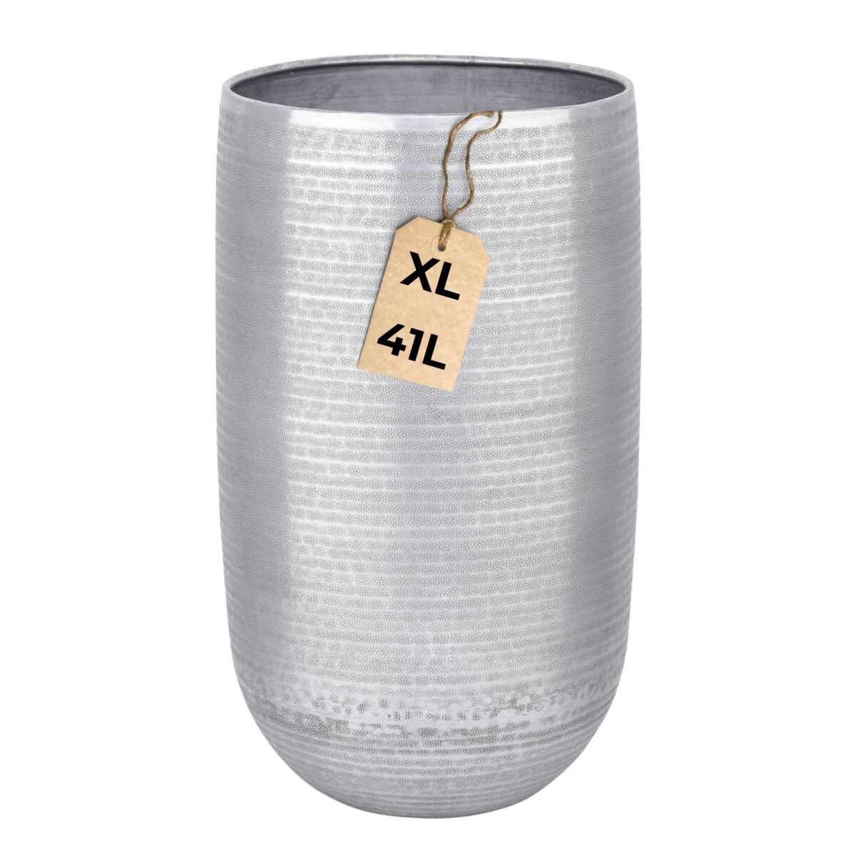 Blumentopf Camiel Silber 54cm - hoher runder Pflanzkübe