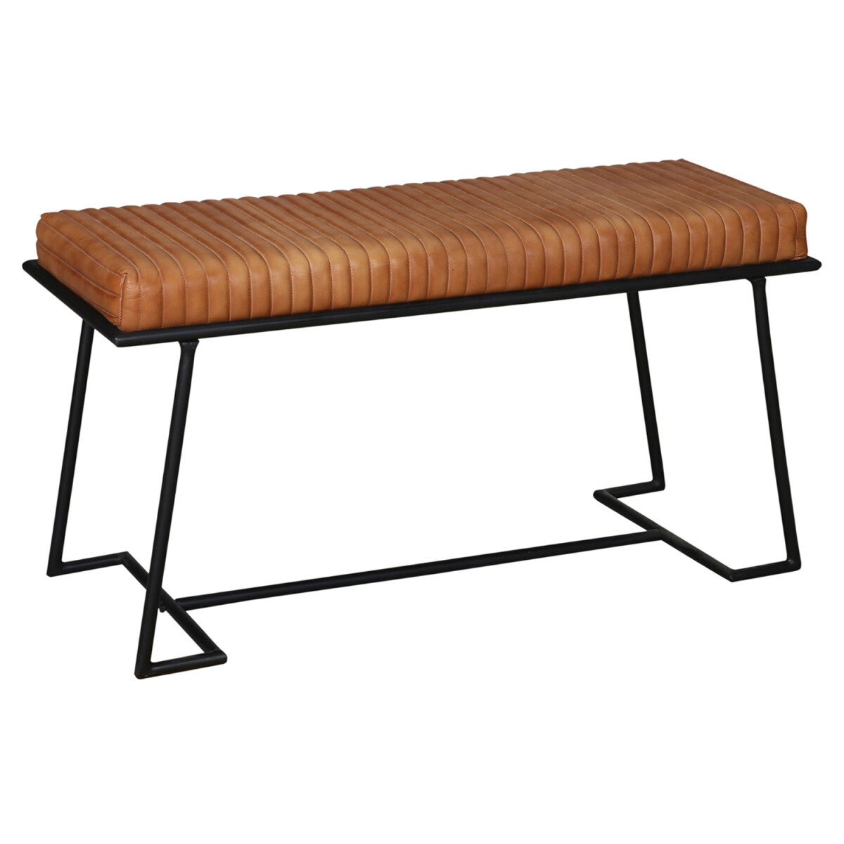 Lederbank Adeva 100 cm – Sitzbank aus Echtleder mit Me