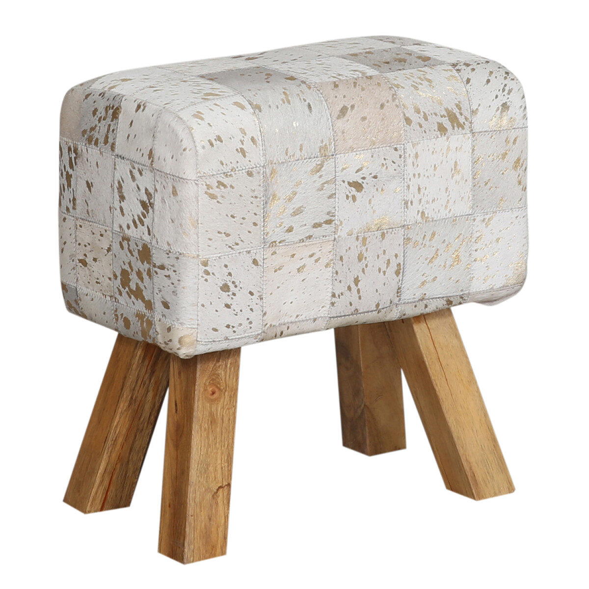 Hocker Adelphia 45 cm, Leder Patchwork S box